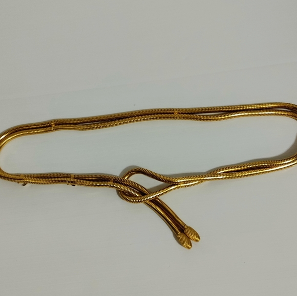 Christian Dior Vintage Gold Metal Tassel Belt Signed